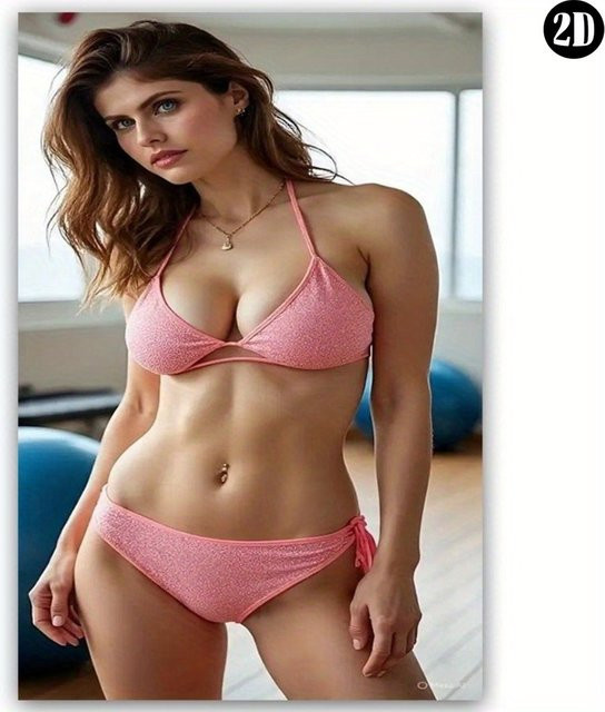 CIFBUY Wandkunst Rosa Bikini Strand Leinwanddruck im Querformat - Bild 1