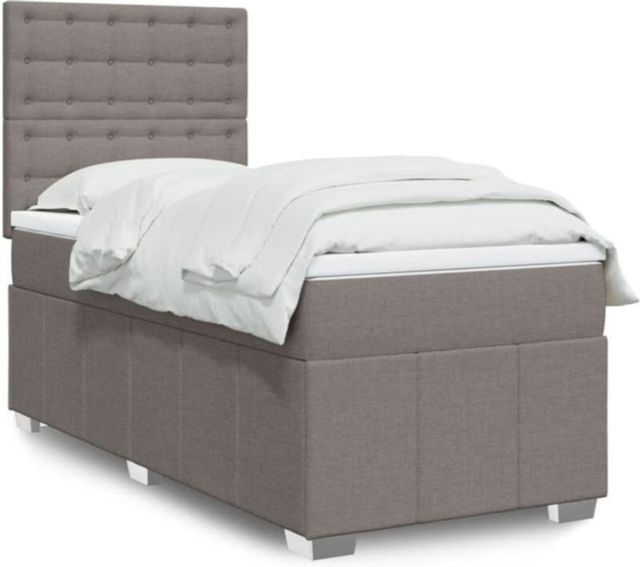 vidaxl Boxspringbett mit Matratze aus Stoff in Taupe Meliert, B/T/H: 80 x 200 x 150,5 cm - Bild 1