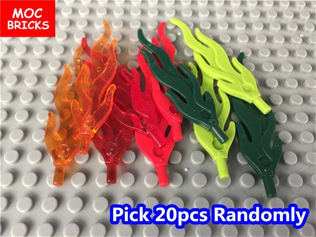 Yiran toy MOC Steine Flamme Feuer Fackel mit Feder Schwanz, 20-teiliges Set, ab 6 Jahren - Bild 1