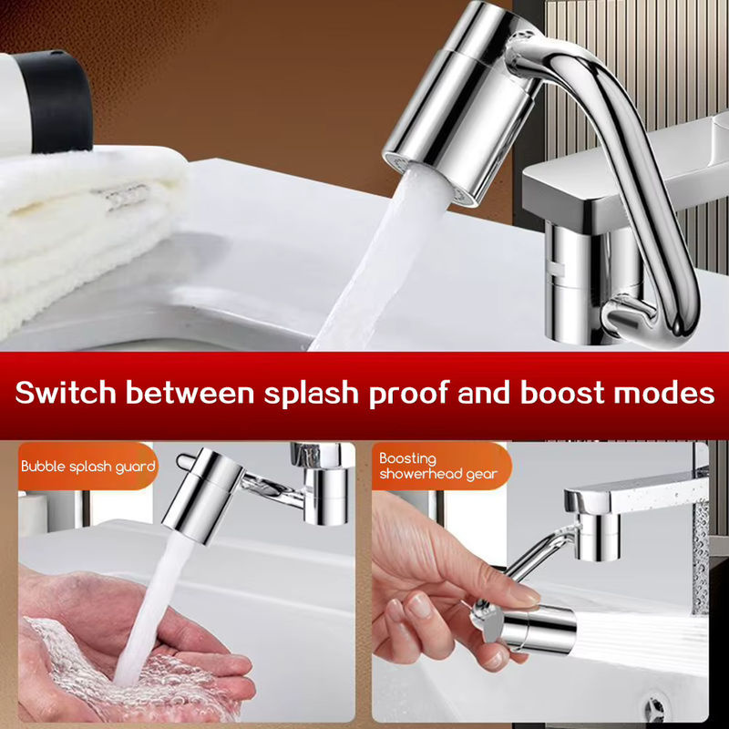 Multiyilego 1080 Grad rotierender Wasserhahn Extender Universal Wasserhahn Erweiterung mit 2 Modi für das Waschbecken - Bild 5