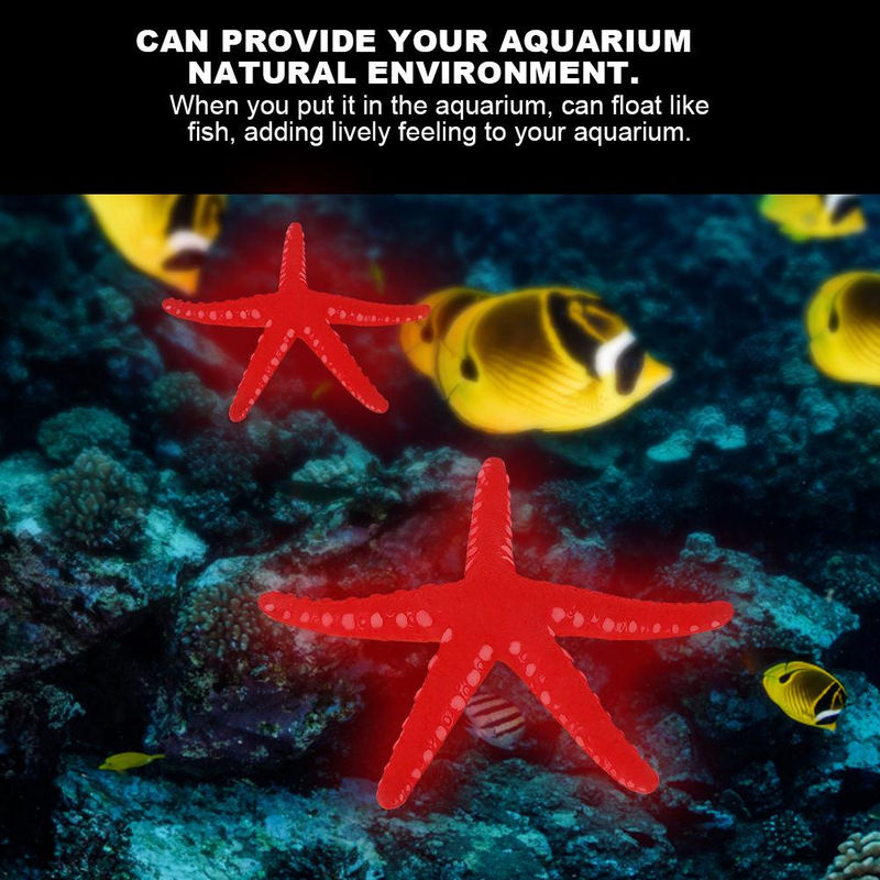 TOMTOP JMS Leuchtende Seestern-Aquariendekoration aus Kunststoff in Rot - Bild 6
