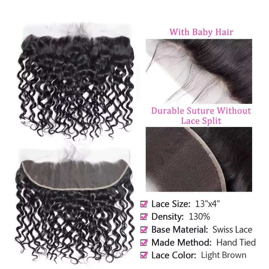 Deep Wave Lace Frontal Echthaar, Brasilianisches Water Wave, Damen - Bild 3