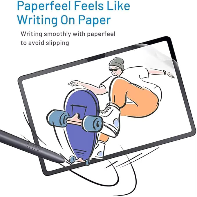 2 Stück Papierähnliche Displayschutzfolie für Samsung Galaxy Tab S8 Ultra S7 Plus S7 FE S6 Lite A8 A9 A7 10.4 in Transparent - Bild 3