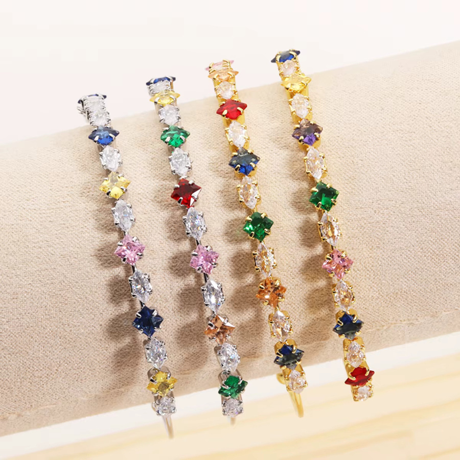 YUYAN Armreifen, Gold, Zirkonia, Kristall, Damen - Bild 3