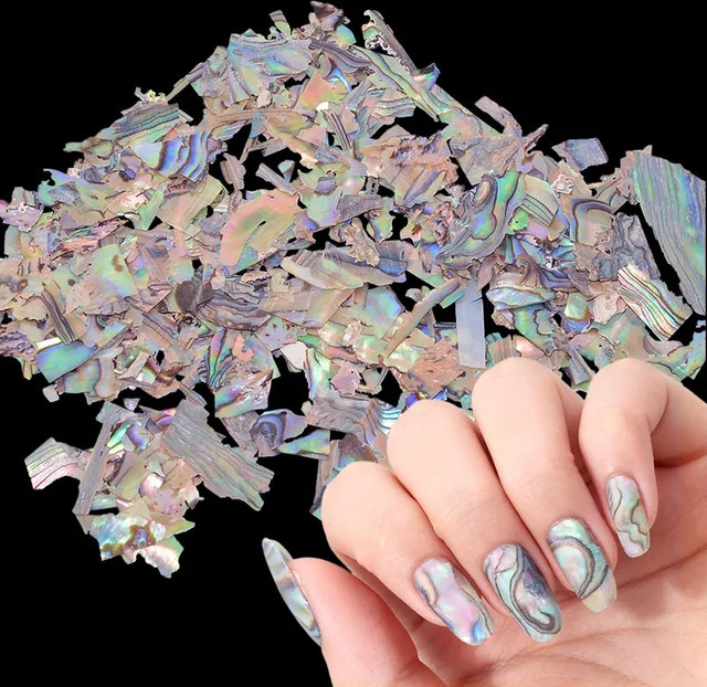 Art lalic Nail Art Muscheln, Abalone-Flocken, 5 g, schimmernd - Bild 1