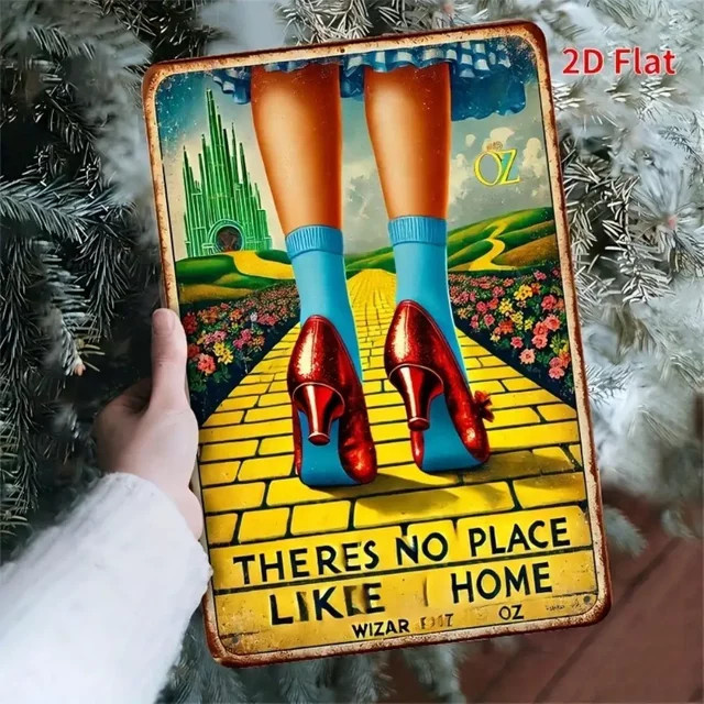 CIFBUY Metall-Blechschild Der Zauberer von Oz Vintage Wanddekoration Dorothy Yellow Brick Road, B: 20,32 cm, H: 30,48 cm, Farbe: Gelb/Mehrfarbig - Bild 1