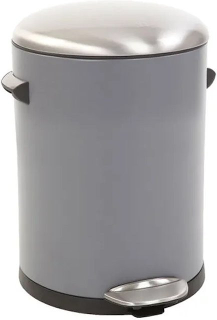 PROREGAL Retro Treteimer Grau mit markanten Griffen und Kugelkappe, Höhe: 30 cm, Durchmesser: 20,5 cm - Bild 1