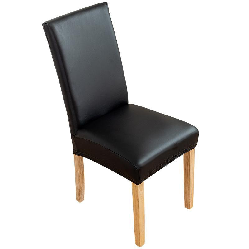 Yiran Furniture Leder Stuhlbezug für Esszimmerstühle, wasserabweisend, ölfest und rutschfest, Schwarz, XL (60-70 cm) - Bild 2