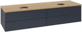 Villeroy & Boch Antao Waschtischunterschrank mit Beleuchtung, Eiche Honig lackiert, B/T: 160 x 50 cm - Bild 1