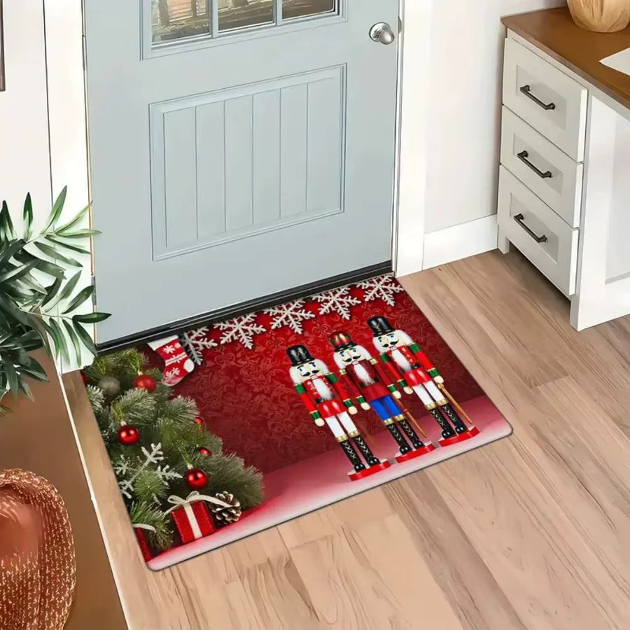 VIKAMA Weihnachts Nussknacker Fußmatte Multicolor Druckteppich für Eingang, Korridor und Balkon - Bild 3
