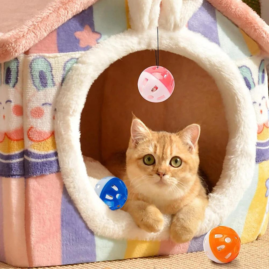 Yiran Furniture Katzenspielzeugbälle mit Glöckchen, 10-teiliges Set - Bild 2
