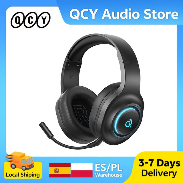 QCY Heroad V200 RGB-Gaming-Headset Over-Ear-Kopfhörer mit Bluetooth 6.0, 50 mm Treibern, 7.1 Surround Sound und Mikrofon - Bild 1