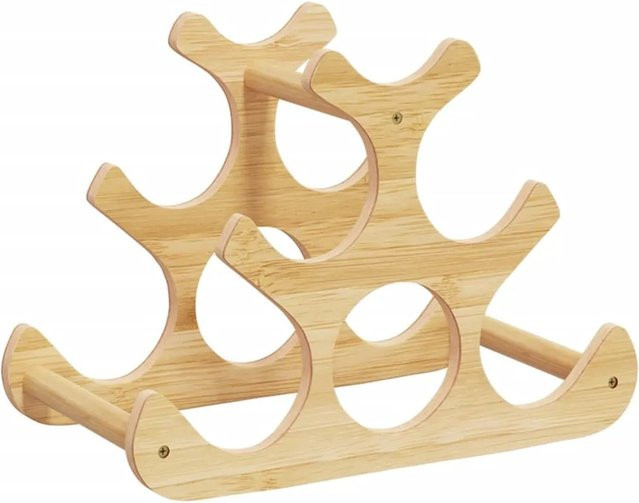 VidaXL Weinregal aus Bambus für 6 Flaschen, Farbe: Beige, B/T/H: 35 x 18 x 25,5 cm - Bild 1