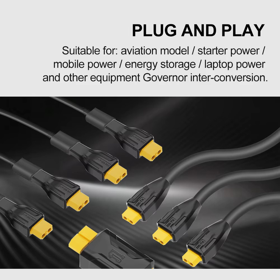 9IMOD XT60 Batterie Adapter Stecker in Schwarz für ESC, Computer und Fernbedienungen - Bild 1