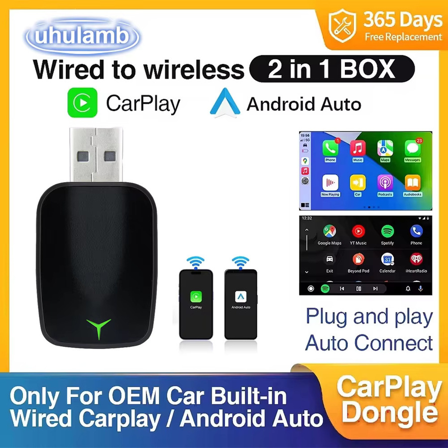 2-in-1 Smart Mini Box Kabelloser CarPlay und Android Auto Adapter mit Wi-Fi und Bluetooth in Schwarz - Bild 3