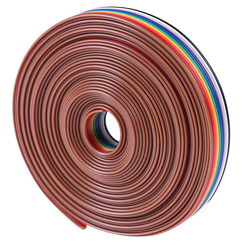 10-poliges Flachbandkabel in Regenbogenfarben, 5 Meter Länge - Bild 3