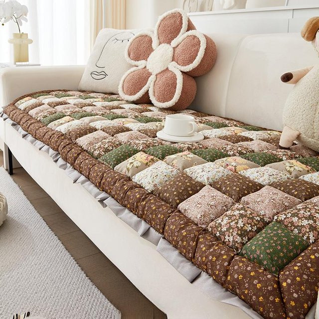 BC-Warm Home Sitzkissen mit koreanischer Stickerei und floralem Design, Baumwolle, Mehrfarbig, B/T/H: 40 x 40 x 40 cm - Bild 1