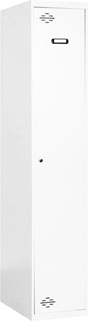 PROREGAL Spind AMEGO Schließfach Garderobe als Grundmodul mit 1 Abteil, Weiß, H x B x T: 180 x 40 x 50 cm - Bild 1