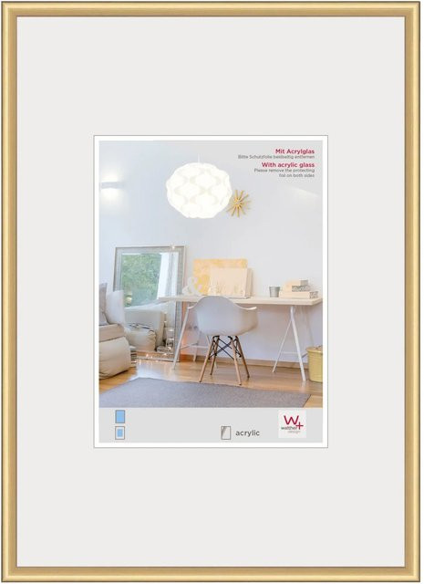 Walther Design New Lifestyle Kunststoff Bilderrahmen mit Kunstglas in Gold, 13 x 18 cm - Bild 1