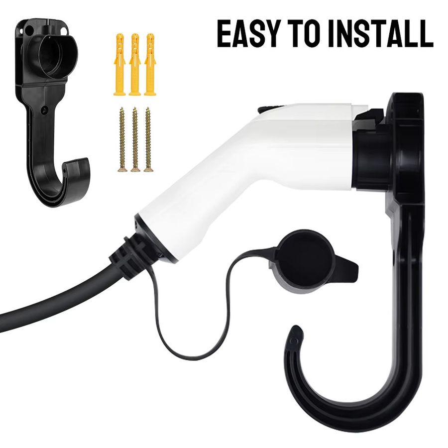 Universal Wandhalterung für EV-Ladegeräte und Typ 2 Stecker in Schwarz - Bild 4