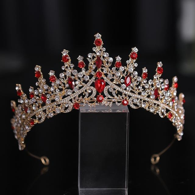 Wucifang Jewelry Brautkrone, Rot, Strass, Damen - Bild 1