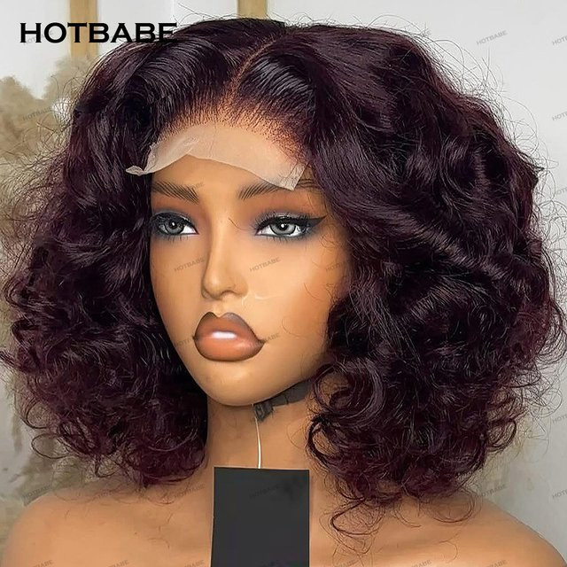 HOTBABE Bouncy Curly Glueless Echthaar Perücke, 4x4 HD Lace Frontal, 99J - Bild 1