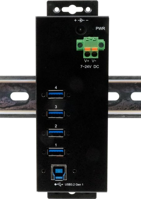 EXSYS EX-1186HMVS-2 USB 3.2 Gen 1 Schnittstellen-Hub Type-B 5000 Mbit/s Schwarz - Bild 1