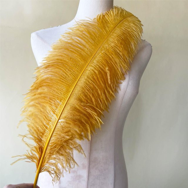 10 Stück natürliche Straußenfedern in Gold und Weiß für deine DIY-Dekoration, Hochzeit und Party, Länge: 15 bis 30 cm - Bild 1