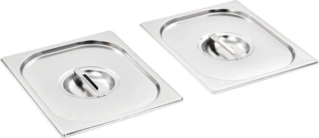 vidaXL Set aus 2 Deckeln für GN 1/2 Behälter aus Edelstahl in Silber - Bild 1