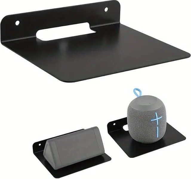MovingMic Wandmontierte Lautsprecherhalterung aus Metall in Schwarz für Lautsprecher und Router - Bild 1