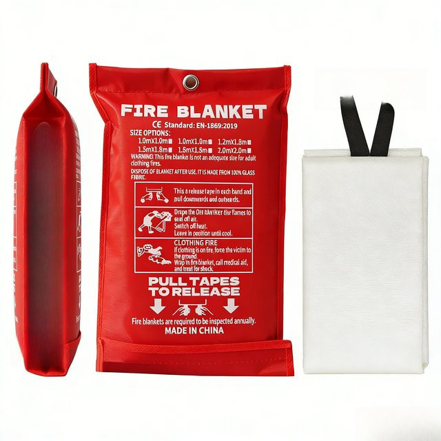 DBSAFE Notfall-Feuerlöschdecke aus Fiberglas, flammhemmende Sicherheitsabdeckung, Breite: 100 cm, Tiefe: 100 cm - Bild 1