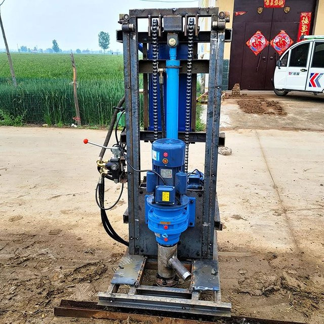 Relied Elektrische Mini-Bohrausrüstung für flache Brunnen in Blau, Tragbare Bohrgerät für den Haushalt mit 100 m Reichweite - Bild 1
