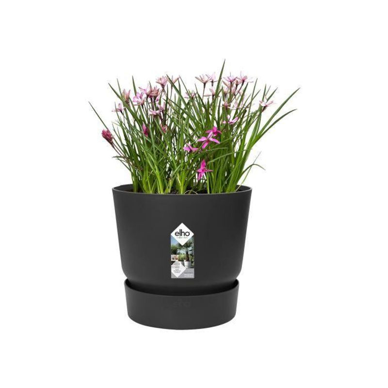 ELHO Greenville 30 runder Übertopf für Outdoor in Black, Durchmesser: 29,5 cm, Höhe: 27,8 cm - Bild 2