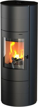 THERMIA Kaminofen Cumulus Omega XL Ring in Schwarz aus Stahl mit 7 kW Leistung - Bild 1