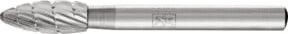 PFERD HSS Frässtift Flammenform in Silber mit Durchmesser 8 mm, Länge 20 mm und Schaftdurchmesser 6 mm, universal mittel fein mit Spanbrecher - Bild 1
