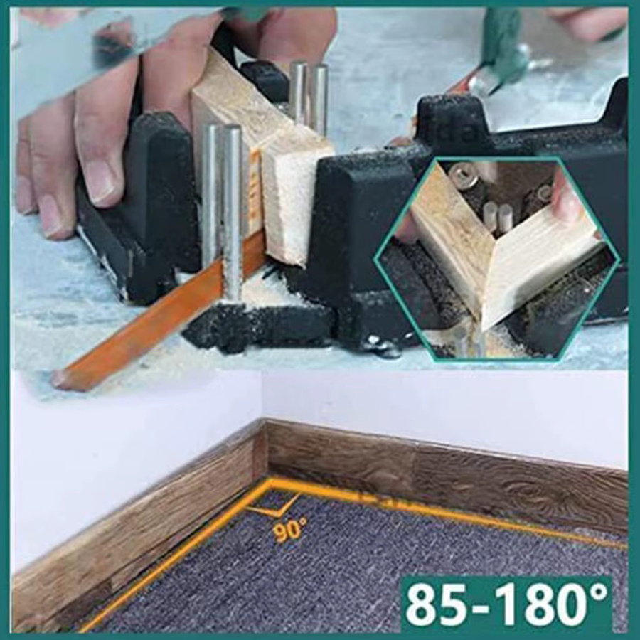 2-in-1 Schräglehre und Gehrungsbox in Schwarz als Gehrungsmessgerät und Schneidwerkzeug für Fußleisten - Bild 5