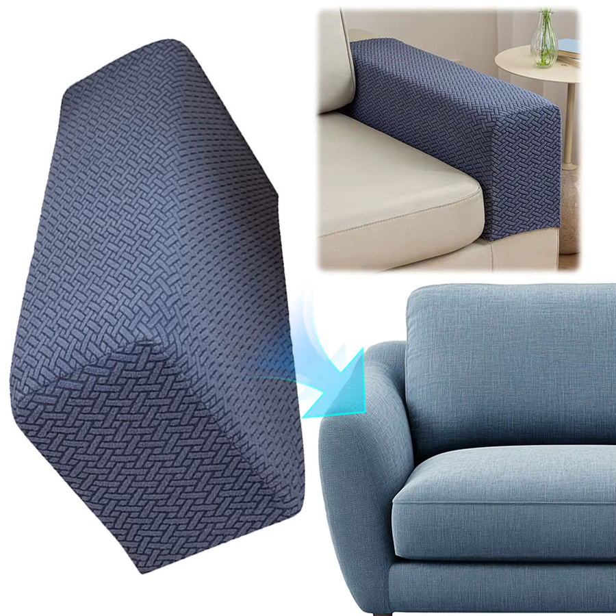 APWIKOGER Waschbare Sessel-Schonbezüge und Armlehnenbezüge für Stühle und Sofas in Blau und Braun mit modernem Grafik-Design - Bild 2