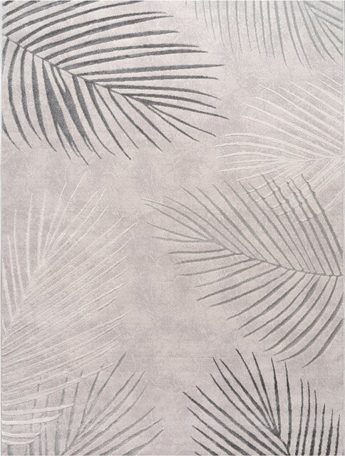 Teppich Tiana in Grau mit Blätterdesign und Hoch-Tief-Effekt, B/T: 200 x 290 cm - Bild 1