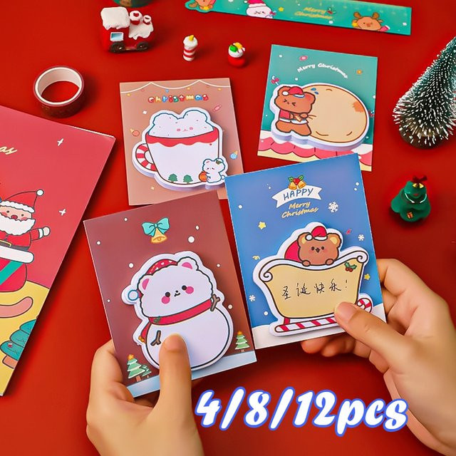 TWBEB Weihnachts-Haftnotizen Set in Multicolor als dekorative Notizblöcke für dein Tagebuch oder Nachrichten - Bild 1