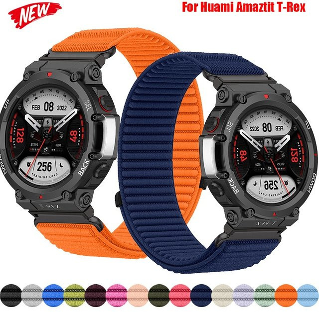 CAOWTAN Uhrenarmband Nylon, Schwarz, Amazfit T-Rex 3/2/Pro/Ultra - Bild 1