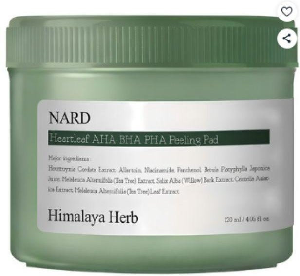 NARD Bouquetiere Herzblatt Peeling-Pads, 120 ml, AHA BHA PHA - Bild 1