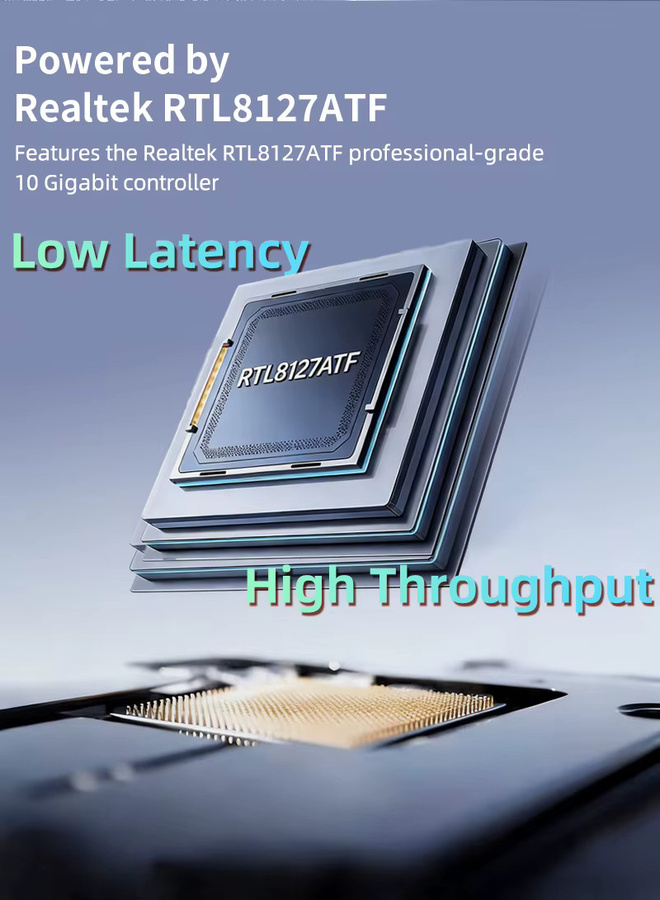 Lekuo 10G PCIe Netzwerkkarte RTL8127 SFP+ Glasfaser-NIC-Adapter für Server und Workstation in Schwarz - Bild 3