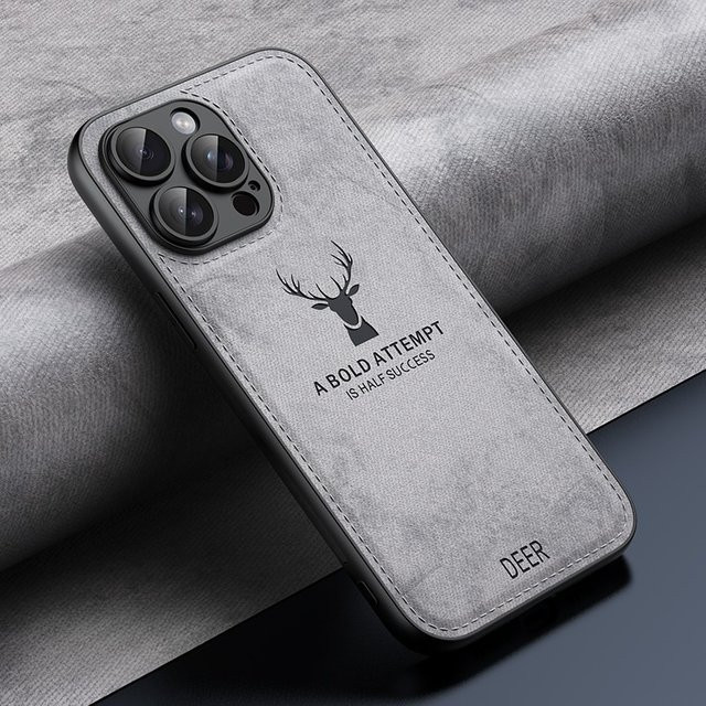NMEGOU Stoßfeste Handyhülle mit Hirschkopf-Cartoon-Design für iPhone 11 bis iPhone 17 Pro Max in Braun - Bild 1