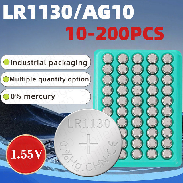 Yuform LR1130 Knopfzellenbatterien 1,55V Silber für Uhren, Taschenrechner und Laser - Bild 1