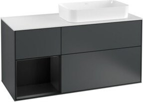 V&B Waschtischunterschrank Finion mit Wandbeleuchtung, lackiert, Breite: 120 cm, Höhe: 60,3 cm, Tiefe: 50,1 cm - Bild 1