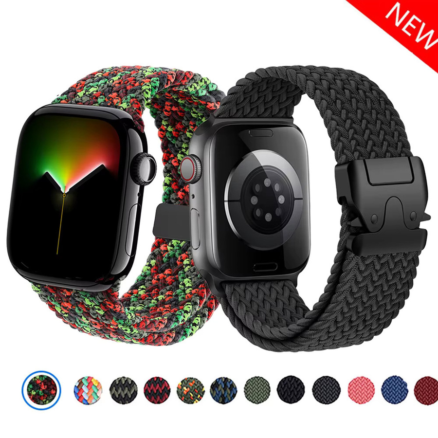 CRESTED Uhrenarmband Textil/NATO, geflochten, Schwarz, Unisex - Bild 5