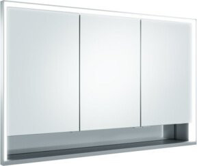 Keuco Royal Lumos Spiegelschrank mit 3 Drehtüren aus Kristall-Doppelspiegel, Farbe Silber eloxiert, B/H/T: 120 x 73 x 13 cm - Bild 1