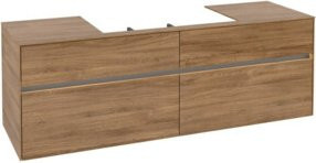 Villeroy & Boch Waschtischunterschrank Collaro in Braun Matt mit integrierter LED-Beleuchtung und Schubladen, B/T/H: 160 x 54,8 x 50 cm - Bild 1