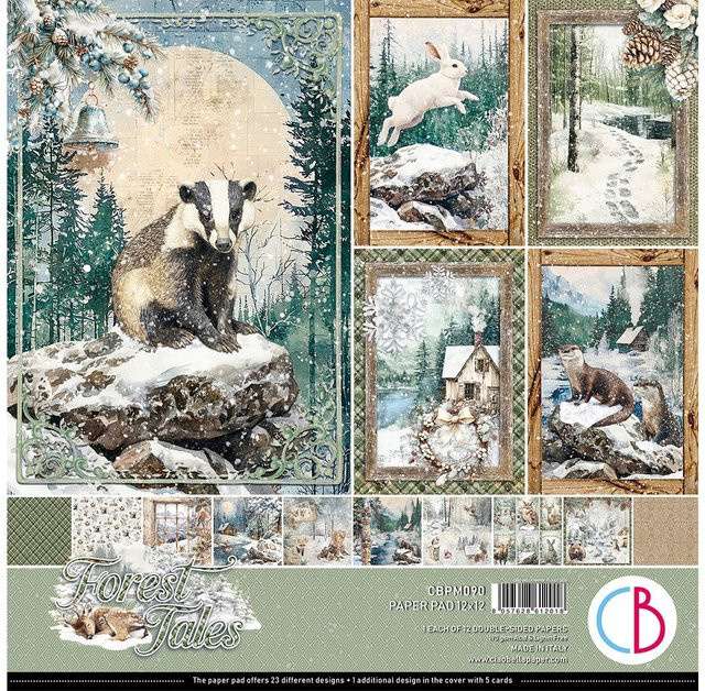 Scrapbook-Papier Forest Tales in Grün, Beige und Braun - Bild 1