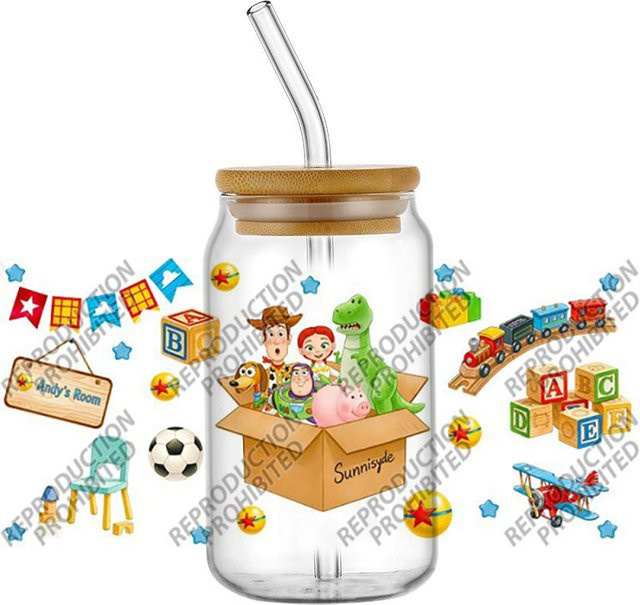 Funko UV DTF Transfer 3D Aufkleber mit 30 Cartoon-Filmfiguren Designs in Multicolour für Glasbecher zum kreativen Basteln und DIY - Bild 1